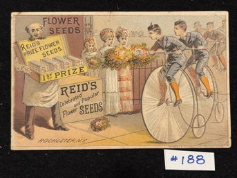 Reid's Flower Seeds Antique Victorian Trade Card - Rochester, New York