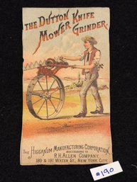 'The Dutton Mower Knife Grinder' Antique Victorian Trade Card - Higganum Manufacturing