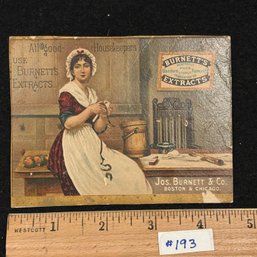 Burnett's Extracts Antique Victorian Trade Card