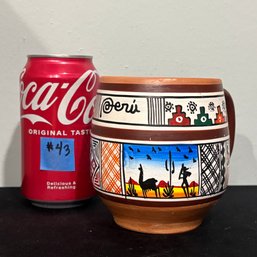 Vintage PERU Terracotta Pottery Mug