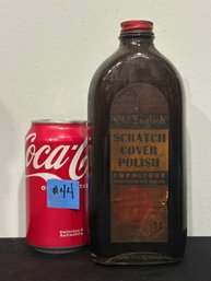 Vintage Old English Scratch Cover Polish Glass Bottle