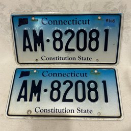 Pair Of Connecticut License Plates (AM 82081)