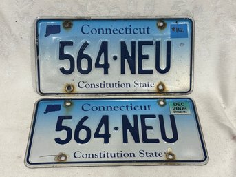 Pair Of Connecticut License Plates (564 NEU)
