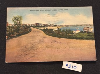 'BATHING BEACH AT GIANT'S NECK' NIANTIC, Connecticut Vintage Postcard