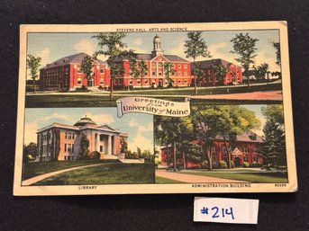 'Greetings From University Of Maine' 1941 Vintage Postcard