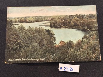 Massachusetts 'Charles River From Norumbega Tower' Vintage Postcard
