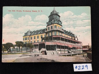 'Sea Side House' Rockaway Beach, N. Y. 1908 Antique Postcard