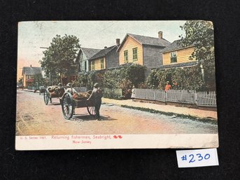 'Returning Fishermen' Seabright, New Jersey 1909 Antique Postcard