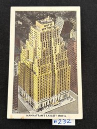 'HOTEL NEW YORKER' Vintage New York City Postcard