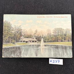 Springfield, Massachusetts 'Forest Park - The Fountain' 1910 Antique Postcard