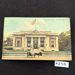 Norwich, Connecticut 'The Post Office' 1912 Antique Postcard