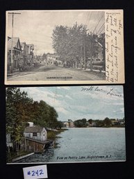 (2) Hightstown, New Jersey Antique Postcards