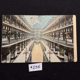 'Interior Of Euclid Arcade' Cleveland, Ohio 1909 Antique Postcard