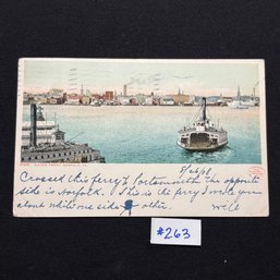 Norfolk, Virginia Water Front 1905 Antique Postcard