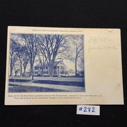 'ELLSWORTH HOMESTEAD' Windsor, Connecticut 1907 Antique Postcard