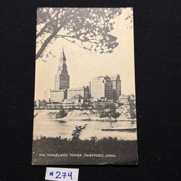 'THE TRAVELERS TOWER' Hartford, CT Vintage Postcard