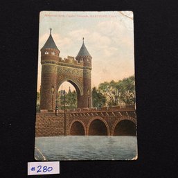 'Memorial Arch, Capitol Grounds' Hartford, CT Antique Postcard