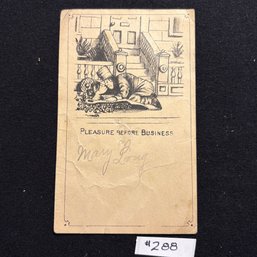 'Pleasure Before Business' Victorian Card