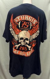 2015 'Black Hill Rally' STURGIS 75th Anniversary Motorcycle T-Shirt, Size XL