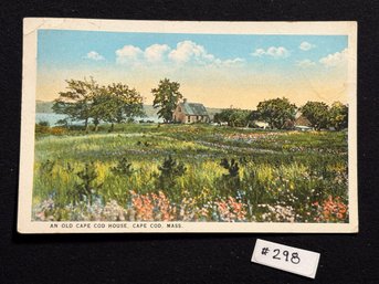 'AN OLD CAPE COD HOUSE - CAPE COD, MASS.' Vintage Postcard
