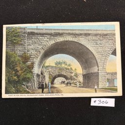 EAST RIVER DRIVE, FAIRMOUNT PARK, PHILADELPHIA, PA (1919) Antique Postcard