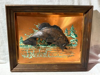Jumping Bass Cool 3D Frame VINTAGE Signed John Louw