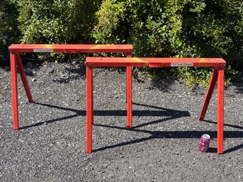 Pair Of 'Tote-A-Horse' Portable Metal Sawhorses