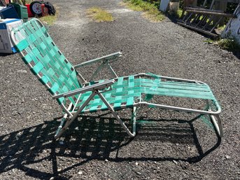 Vintage Aluminum Folding Lounge Chair (Needs To Be Re-webbed)