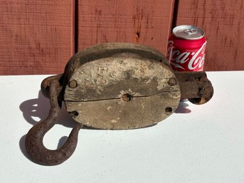 Antique Wood Pulley