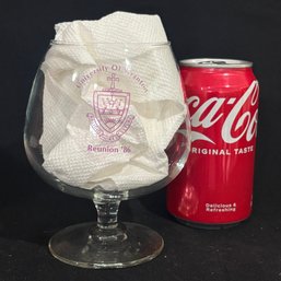 UNIVERSITY OF SCRANTON Reunion '86 Brandy Snifter Souvenir Glass