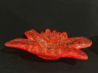 Abstract Studio Art Glass Dish, Ashtray VINTAGE Hand Blown