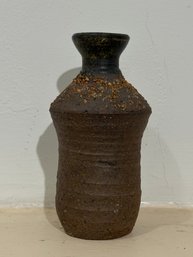 Vintage Studio Art Pottery Handmade Stoneware Vase - Cool Textured Design