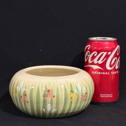 Ikebana Bowl - Ceramic Pot With Metal Spike Flower Frog