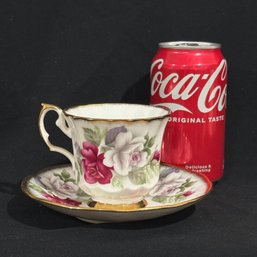 Pretty Rose Teacup & Saucer - Queen's Fine Bone China - Made In England