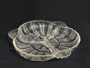 Vintage 3 Section Glass Relish Dish