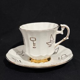 Vintage 'Cup Of Fortune' Teacup & Saucer Set - Red Rose Tea