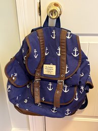 Sloane Ranger Backpack - Nautical Anchor Design LIKE NEW