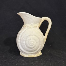 Vintage Belleek Pottery Porcelain Creamer Pitcher 'Toy Shell' Pattern