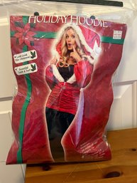 Fun World Holiday Hoodie & Bonus Santa Beard - Christmas Costume