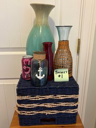 Ceramic & Glass Vases - Basket Lot #1