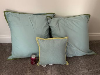 Lot Of 3 Accent Pillows By Home Classics (2) Euro (1) 16' X 16'