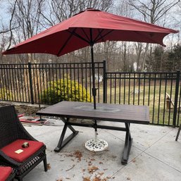 Hampton Bay Metal Outdoor Patio Table With Umbrella