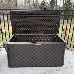 Suncast 124 Gallon Java Plastic Deck Box - Patio Cushion, Etc. Storage