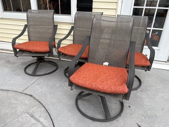 Set Of 4 Outdoor Patio Swivel Dining Chairs