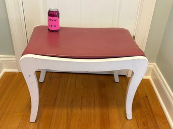 Vintage Style Vanity Stool With Vinyl Seat