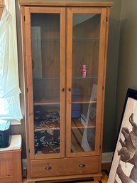 Glass Front Display Cabinet With Bottom Drawer