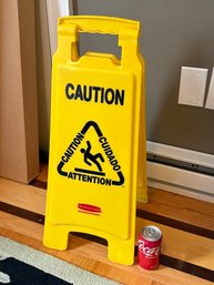 CAUTION Wet Floor Sign - Rubbermaid Multilingual