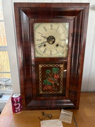 Antique ANSONIA 19th Century American Ogee Clock - Reverse Painted Glass Door