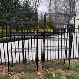 (2) Industrial Black Metal Wire Shelving Units - Great For Garage, Workshop Storage