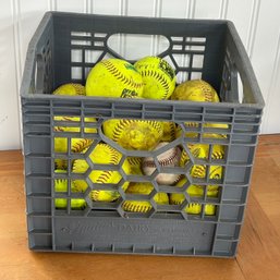 Crate Of 12' Softballs (And A Couple Of Other Balls)
